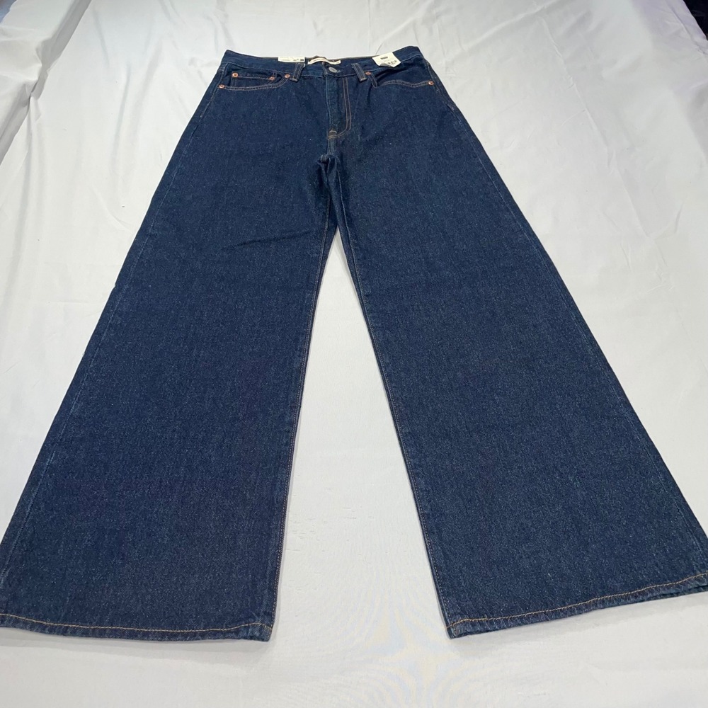 Levis Premium Ribcage Wide Leg Jeans Dark Wash Indigo 29x30 NWT